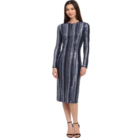Maggy London Long Sleeve Full Sequin Party Dress - Picture 1 of 4